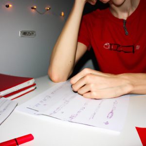 Person studying at a desk