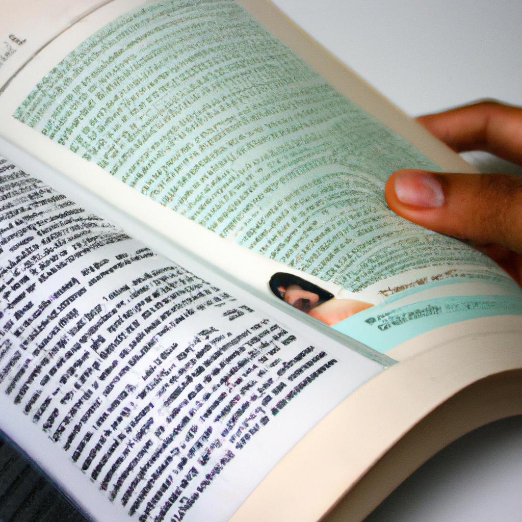 Person reading educational reference book