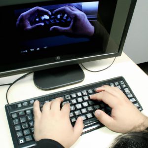 Person using a computer for research